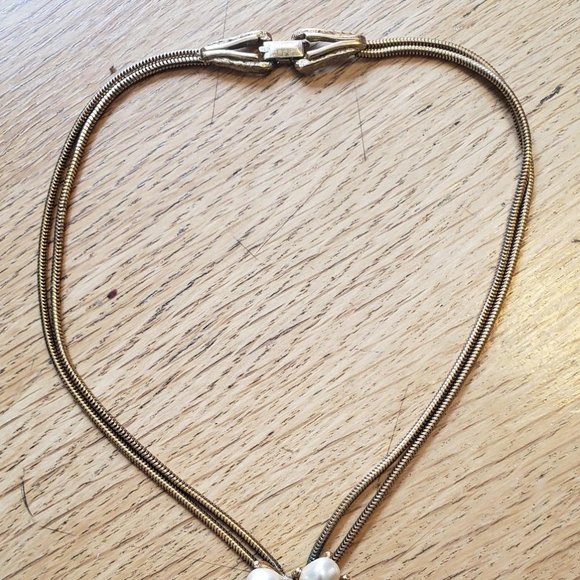 Vintage Rope Necklace with Pearl (ish) and Tassel Accents - Picture 3 of 6